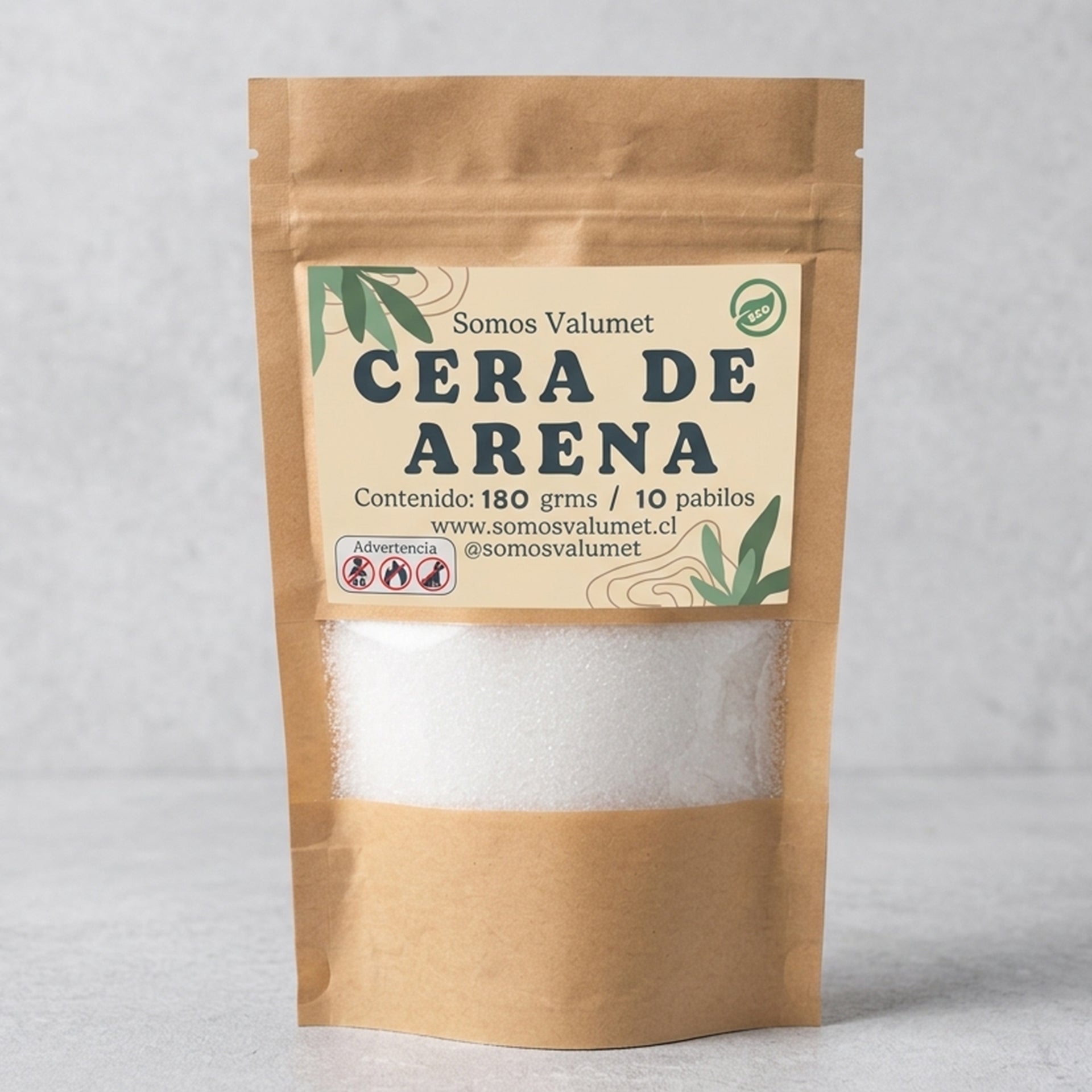 Cera de Arena Premium Valumet | Bolsa 180g + 10 Pabilos Encerados