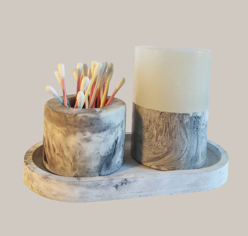 Set 2 Velones Decorativos EcoMarmol M10 + S6