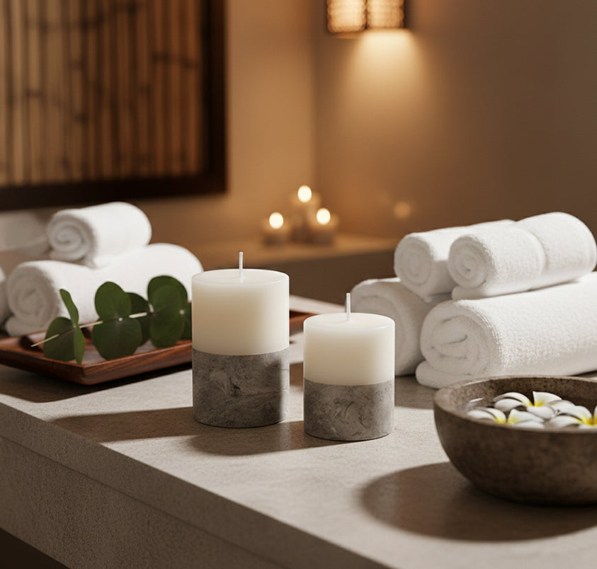 Set 2 Velones Decorativos EcoMarmol M10 + S6