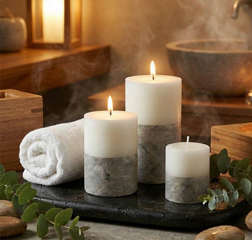 Velón Decorativo S6 | EcoMarmol & Soya